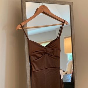 Chocolate brown open-back maxi dress! XS from Windsor